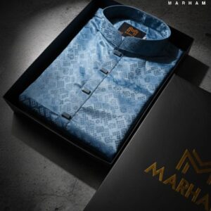 Premium Punjabi Mixed Fabric | Skyblue